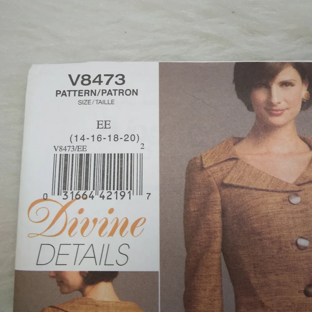 VOGUE V8473 Sz 14-20 Misses Devine Details Lined Jacket And Lined Dress